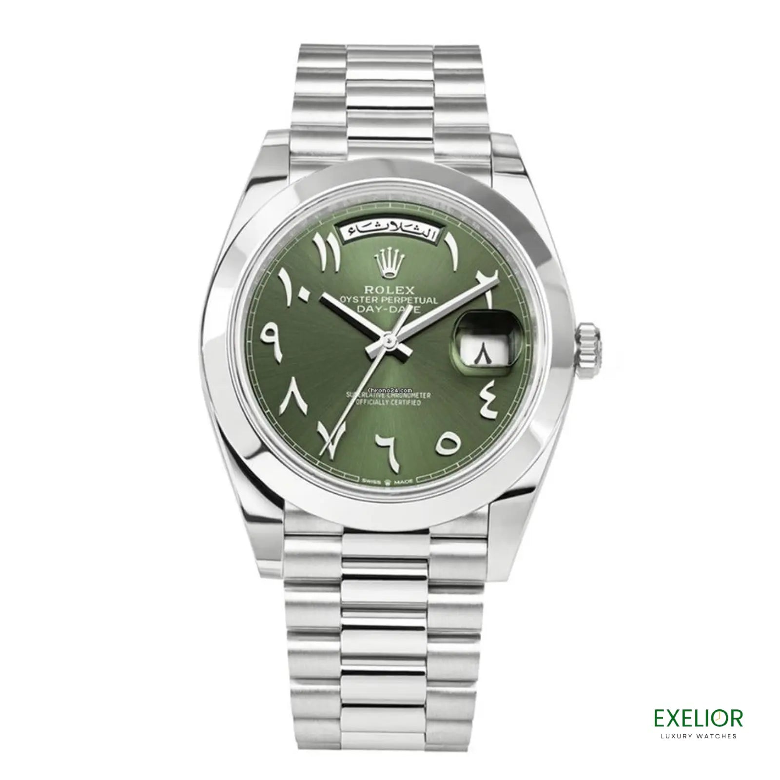Rolex Day-Date 40 Platinum Arabe  – Montre Luxe